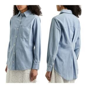NWT VERONICA BEARD Maya Chambray Shirt Light Blue XS